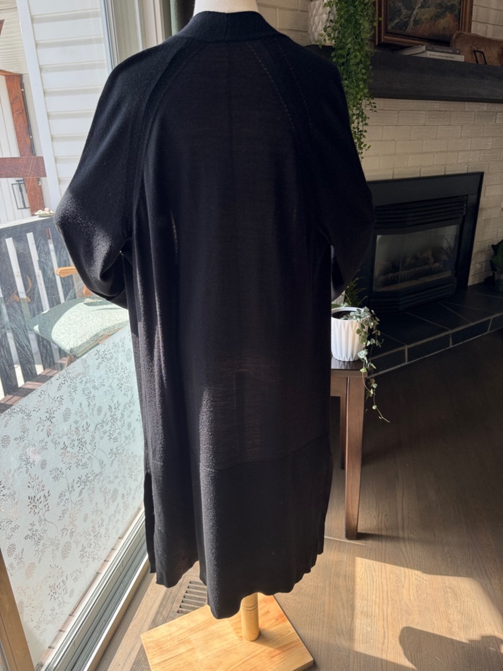 Talbots Black Open-Front Long Cardigan Sweater - Picture 6 of 8